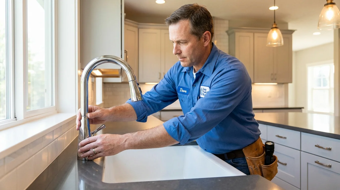 Kitchen faucet installation by Johns Plumbing LLC in New Matamoras